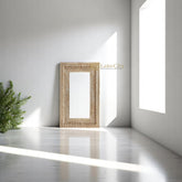 Hand-carved Mirror Frame Natural Brown